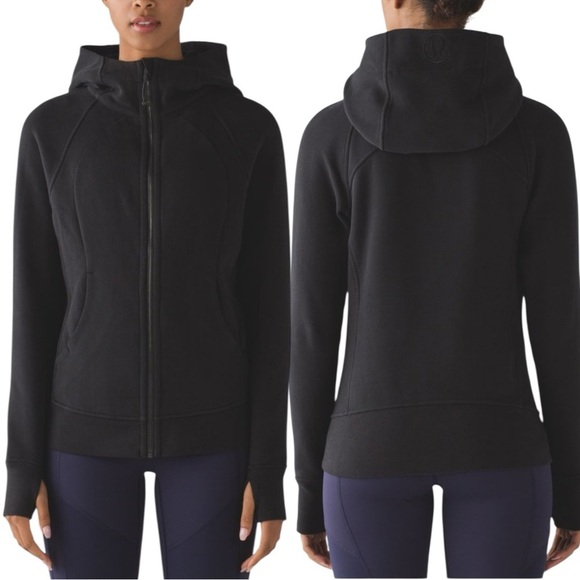 lululemon athletica Jackets & Blazers - Lululemon Scuba Hoodie Light Cotton Fleece Black Size 4